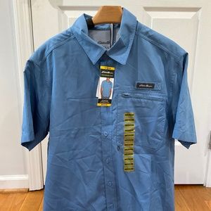 Eddie Bauer Men's Tech Woven Shirt, Blue, NWT